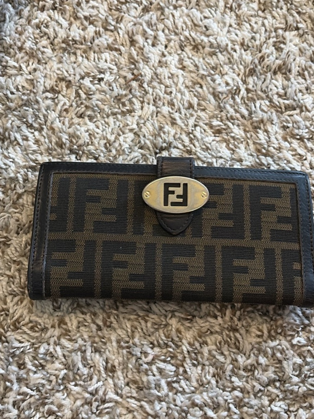 Fendi Brown FF Logo Continental Wallet